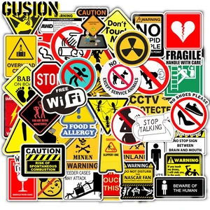 Наклейки водостойкие из ПВХ, для чемодана, мотоцикла, скейтборда, гитары, автомобиля, 103050 шт. в упаковке, знак предупреждения шт.