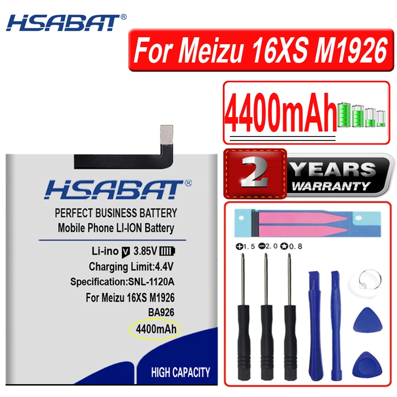 

HSABAT 4400mAh BA926 High Capacity Battery for Meizu 16XS M1926 M926H M926Q Smart Phone