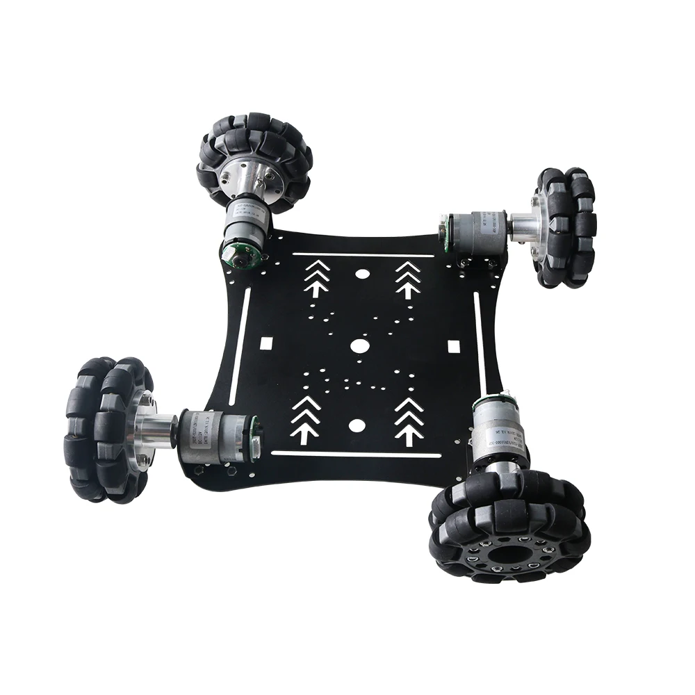 MC800 Black Aluminum Alloy Chassis Car 100mm Mecanum Wheel+High Torque 37 Motor 360 Degree Unimpeded Smooth and Free Rotation | Игрушки и