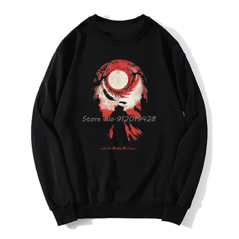 

Fashion And So The Nightly Hunt Begins Clothes Design Bloodborne Dark Souls Horrible Games Cotton Camiseta Men Hoodie