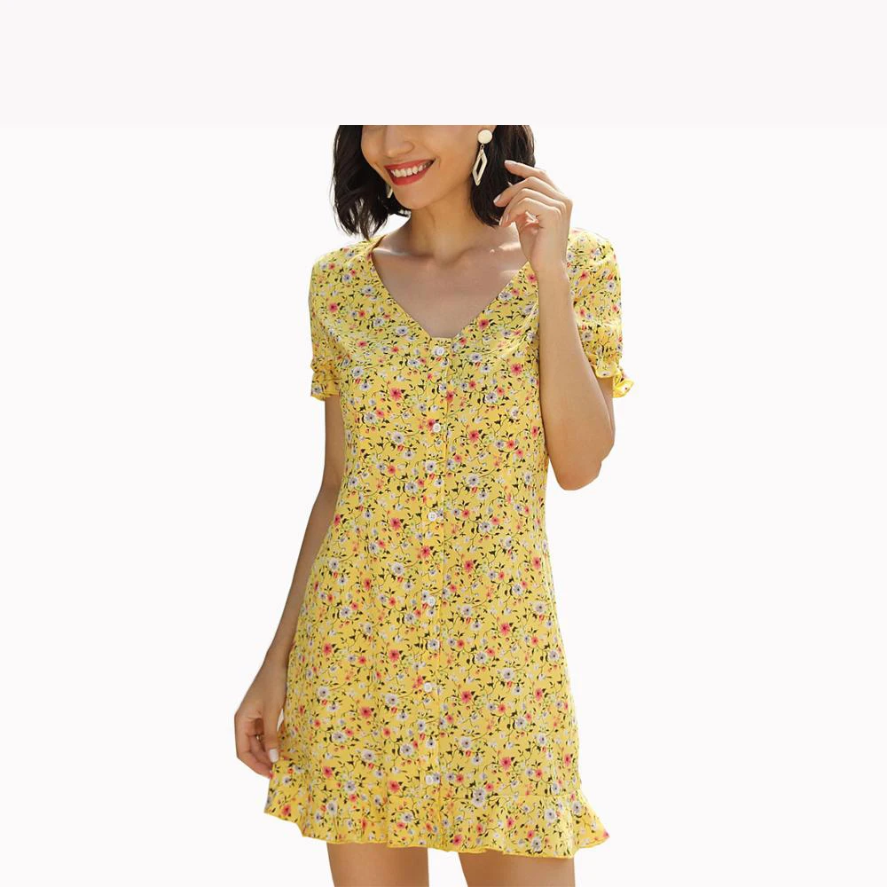 Летнее платье с цветочным принтом в стиле бохо женское виде листьев лотоса