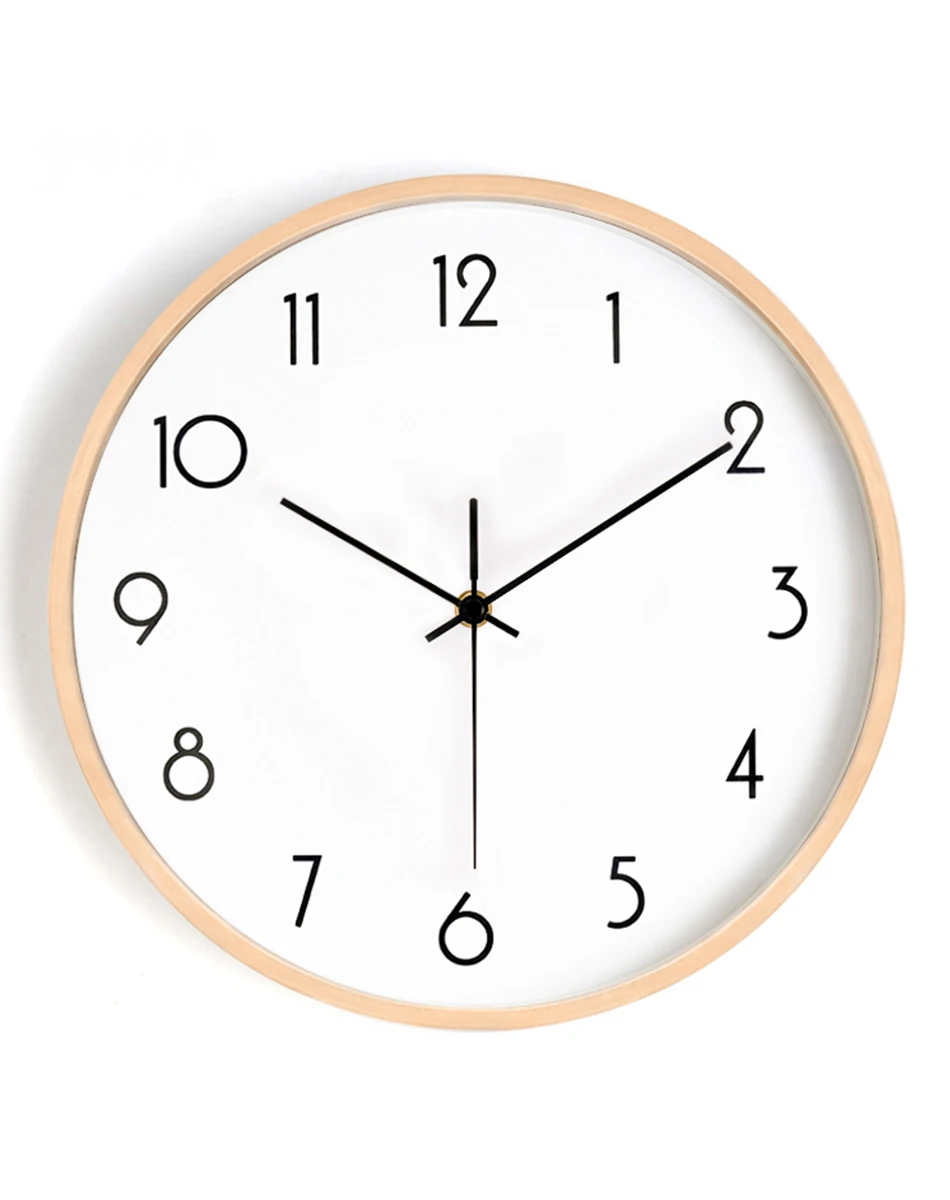 Настенные часы из дерева в скандинавском стиле домашние бесшумные массива для