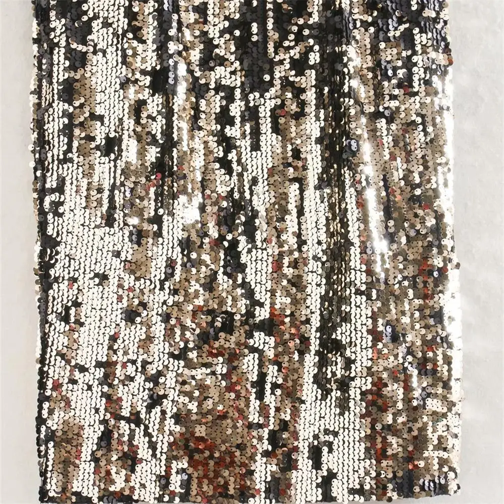 

2020 Spring Women's New Retro Heavy Industry Shiny Sequins Small Stand Collar Sleeveless Slim Thin Backless Long Dress