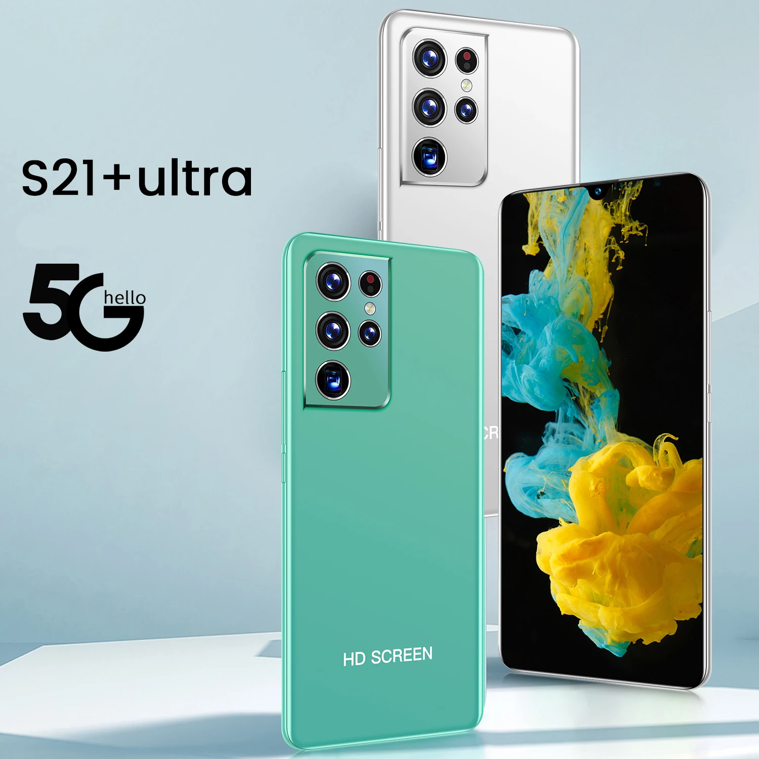 

S21+Ultra 7.1 Inch 1440+3040 Deca Core Andriod 10.0 Smartphones MTK6595 Face Fingerprint ID Dual SIM+Micro SD Mobile Phone