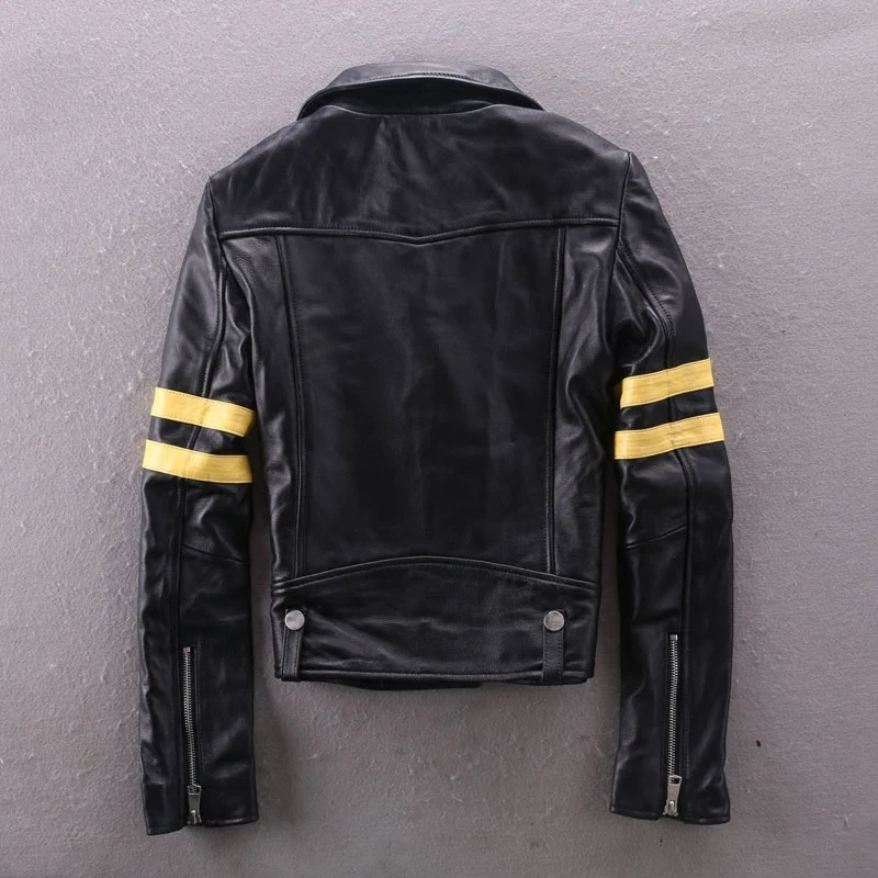 New Quality Autumn High Female Genuine Leather Jacket Short Coat Star Same Paragraph Sheepskin Women Motorcycle Biker YR692 | Женская