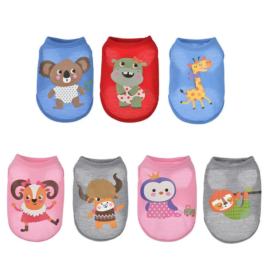 Модные летние животные мультфильм жилет Собака Щенок костюмы Одежда для