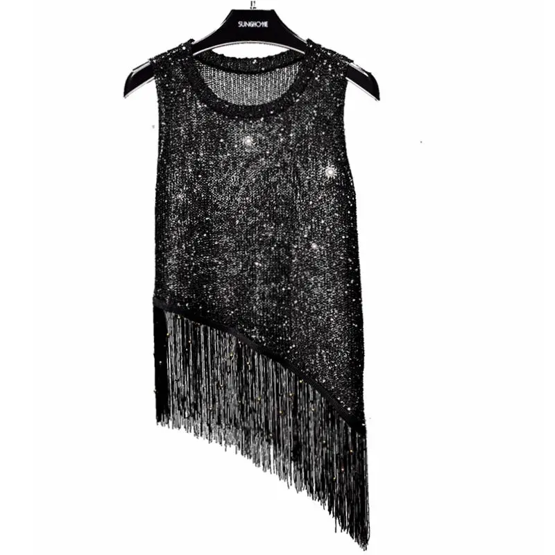 Женская Трикотажная майка в Корейском стиле Новинка лета 2020 Золотая маленькая