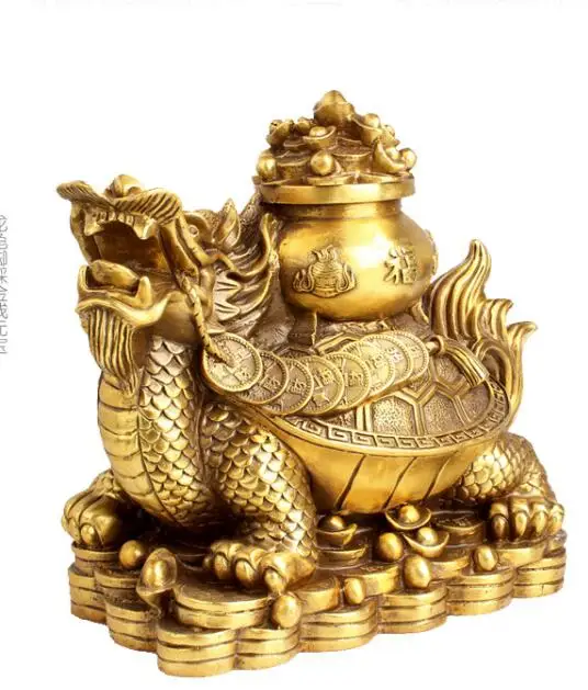 Brass Fengshui Tortoise Jubao Pot Arrangements Dragon Turtle Home Decorations | Дом и сад