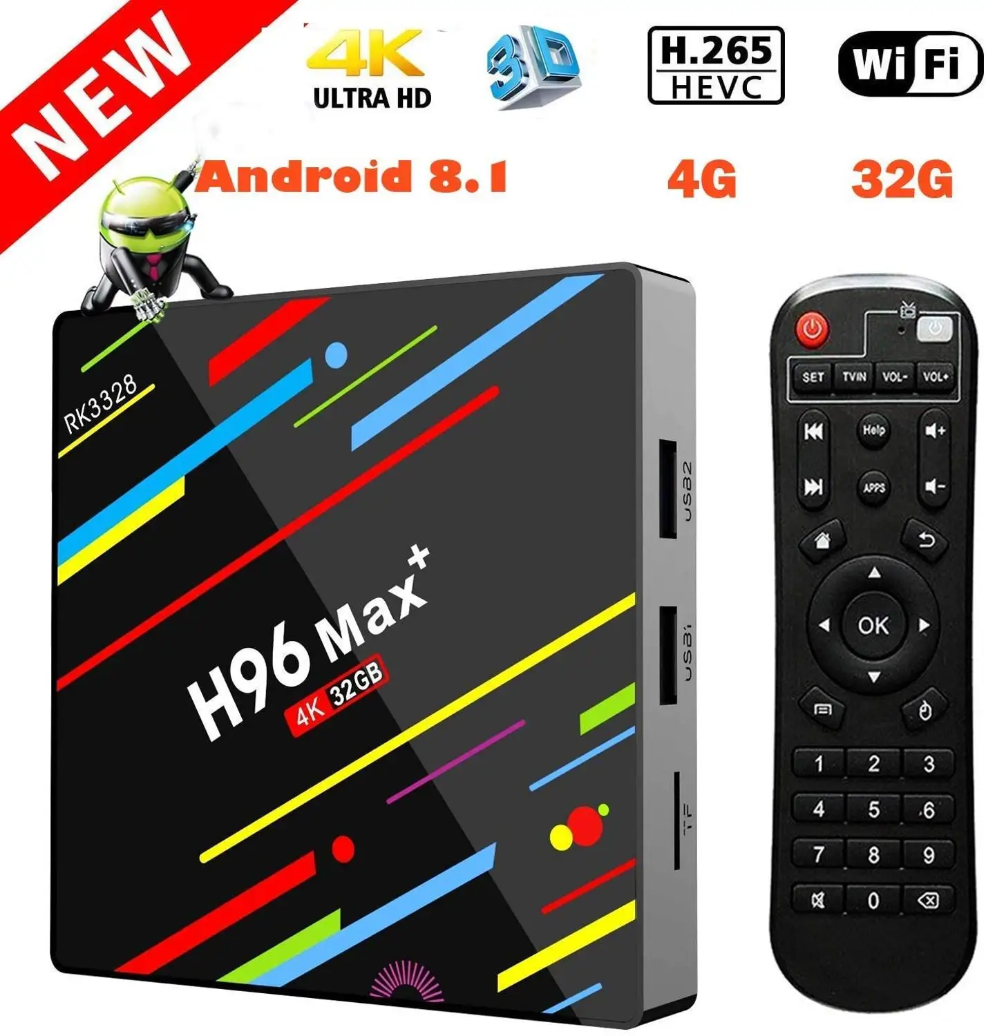 ТВ-приставка H96 MAX PLUS на Android 9 0 воздушная мышь RK3328 четырехъядерный процессор 4 Гб