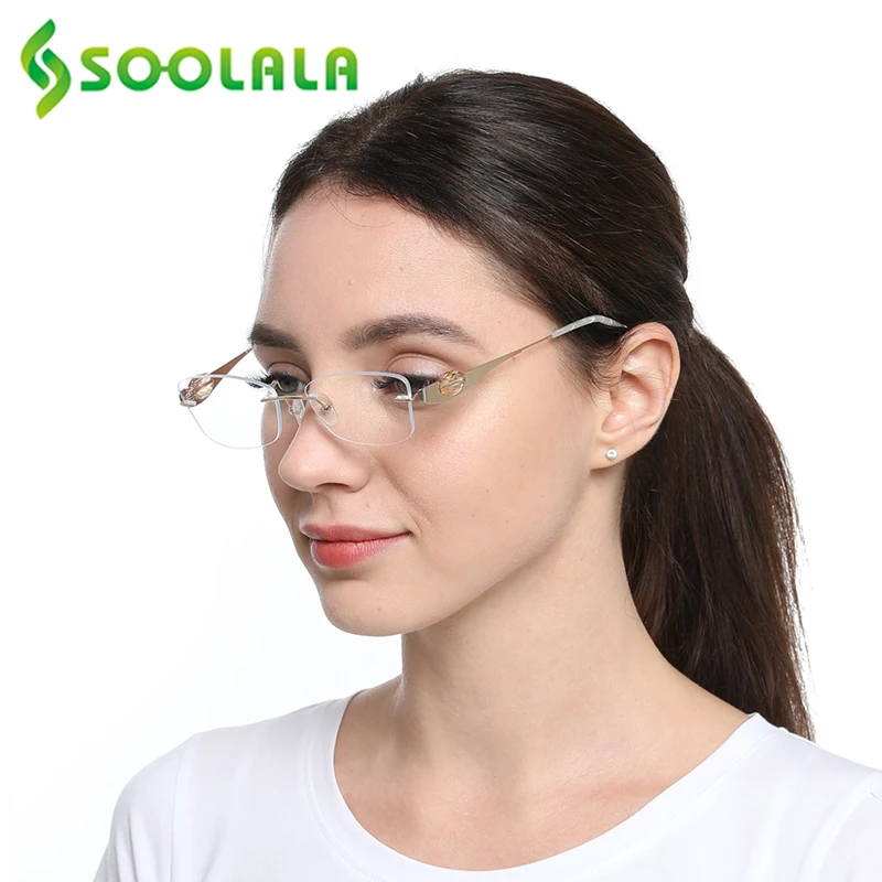 Оправа для очков SOOLALA овальная оправа без оправы анти-синий светильник стразы