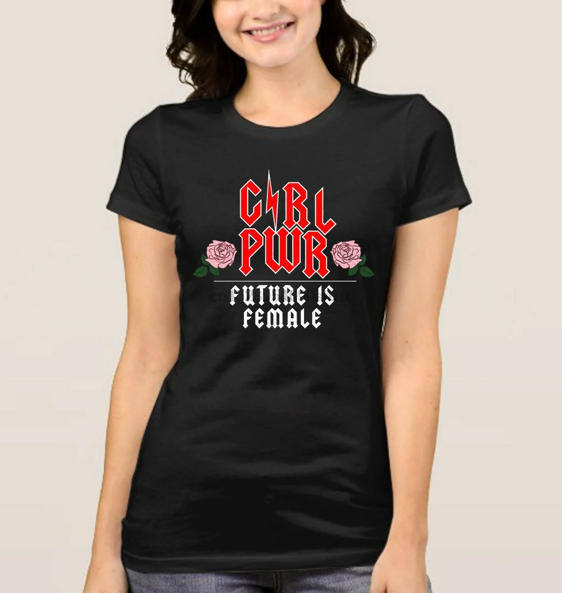

New Popular Girl Power Future is Female Trend t shirt tee women shirt Ladies