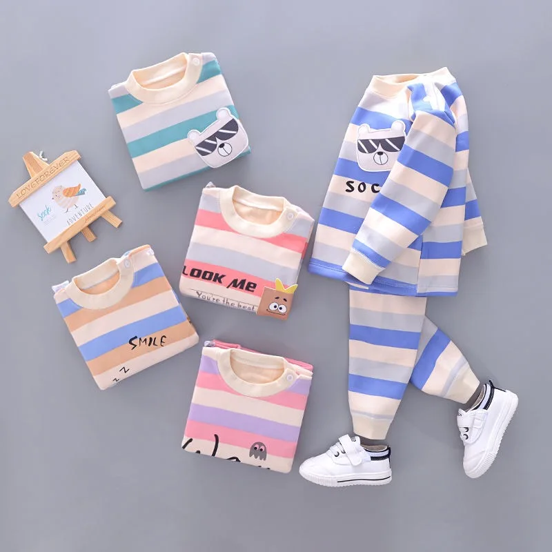 

2021 New Children Sleepwear Bottoming Shirt for Children cartoon round neck kids clothes Sleepwear Children's clothing