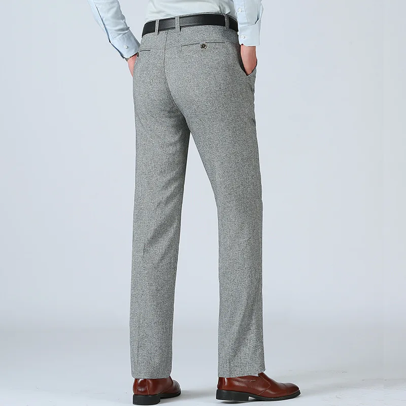 Брюки мужские деловые приталенные прямые штаны серого цвета тонкие офисные