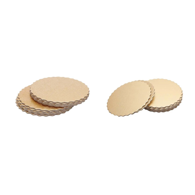 

10Pcs Cake Boards Round Gold And Silver Cakeboard 3Mm Thickness Circle Base Boards For Mousse Cakes Place