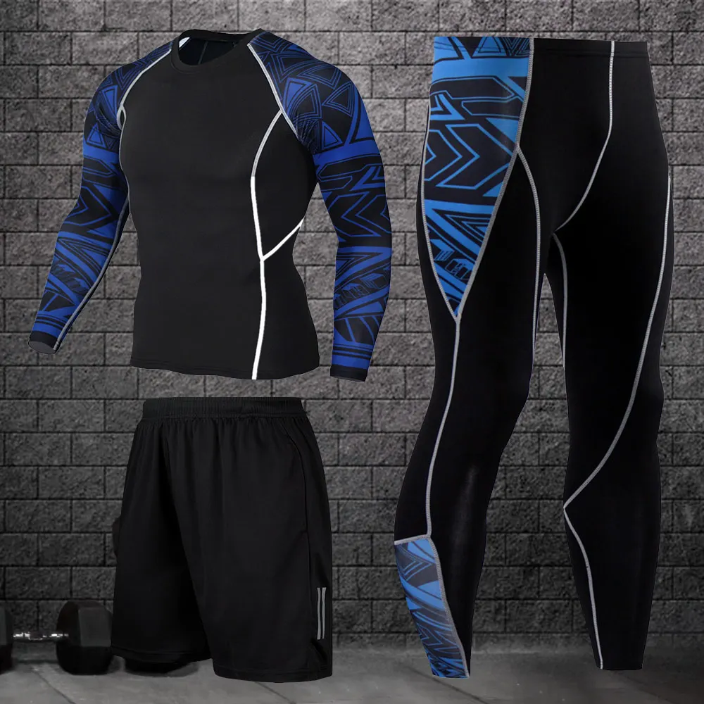 Мужская тренировочная одежда быстросохнущая компрессионная спортивная для