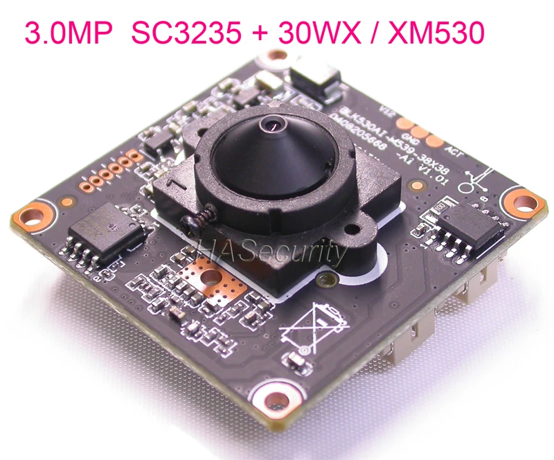 H.265 AI 3.0MP 1/2.7 &quotSC3235 CMOS датчик + 30WX ( XM530 / IPC530 ) CCTV IP камера PCB плата модуль кабель LAN