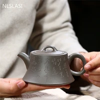 boutique yixing tea pot hand carved purple clay filter teapot raw ore beauty kettle chinese tea ceremony customized gifts 220ml