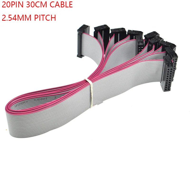 5 шт. FC 20p 30 см 2 54 мм Шаг JTAG AVR ISP скачать кабель 20P провод 20PIN серый плоский для