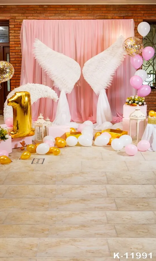 

Angel Wings Photophone Birthday Photozone Baby Newborn Portrait Photography Backgrounds Children Birthday Photo Backdrop