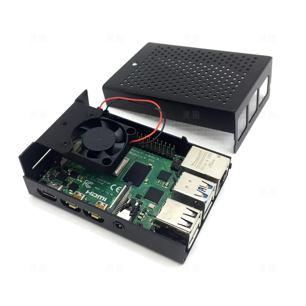 

RELKA R59 Raspberry Pi 4B Aluminum Alloy Case With Fans Metal Enclosure For Raspberry Pi 4 Model B Case