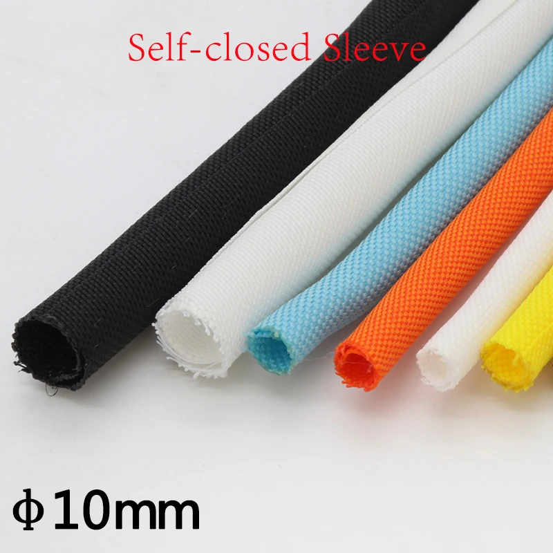 

10mm PET Self close Expandable Braided Sleeving flexible Insulated Nylon Tube Protector Harness Black White Blue Yellow 1 meter
