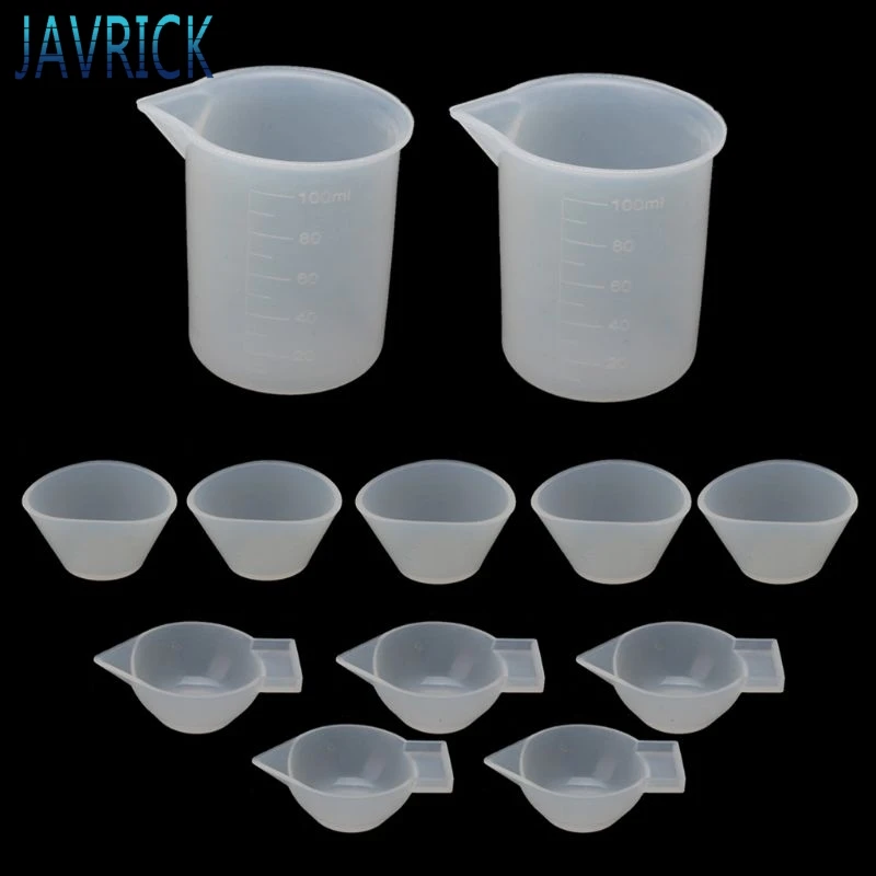 12 шт. Силиконовые Измерительные Чашки для смешивания УФ-полимерная форма набор