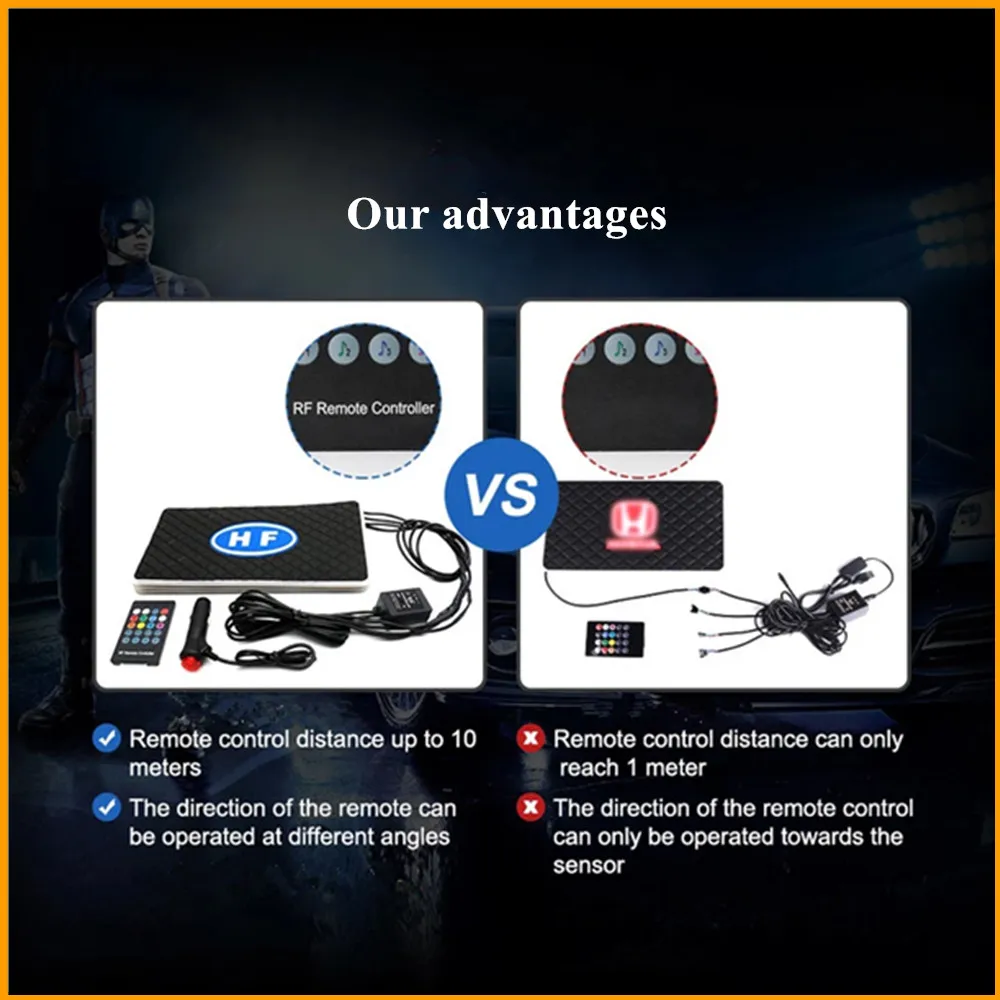 Напольный коврик BeCar 2/4 шт. противоскользящий светодиодный автомобильный с