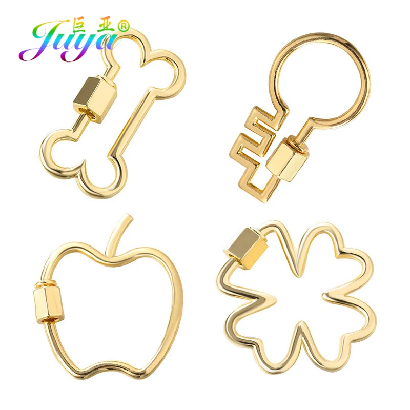 

Juya DIY Pendant Creative Spiral Carabiner Fastener Screw Lock Clasps Accessories For Hanging Chains Pendant Punk Jewelry Making