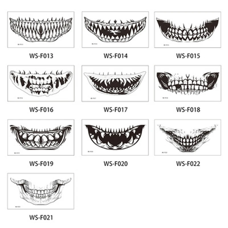 5 шт. водостойкие наклейки на лицо рот и зубы | Дом сад