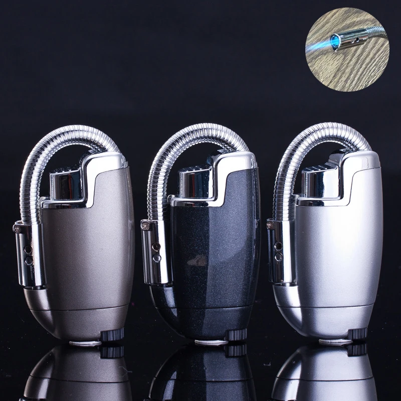 

Шланфонарь турбозажигалка струйная Бутановая Зажигалка для сигарет кухонная гибкая трубка 1300 C ветрозащитная Зажигалка для барбекю без га...