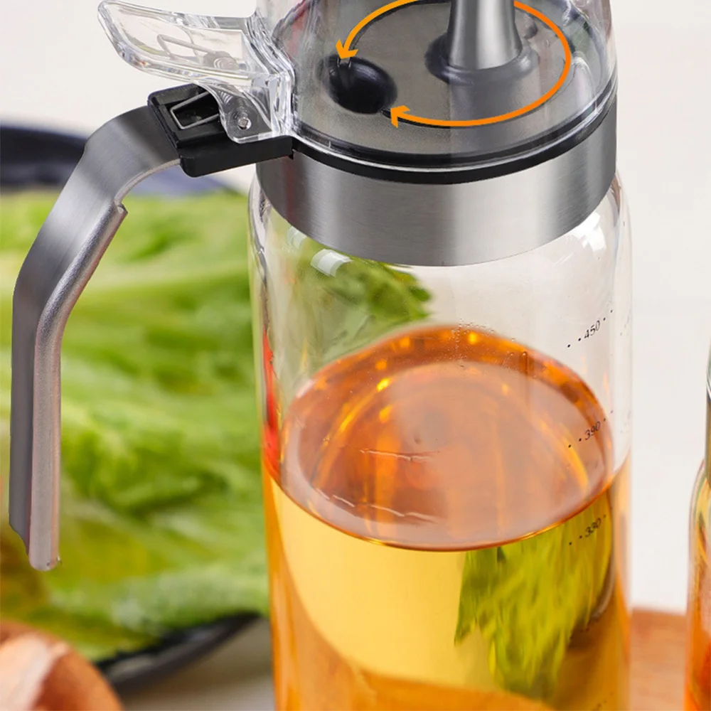 

300ml Oil Dispenser Bottle Anti-leak Glass Container Soy Sauce Vinegar Cruet Bottle for Kitchen Cooking BBQ Fry