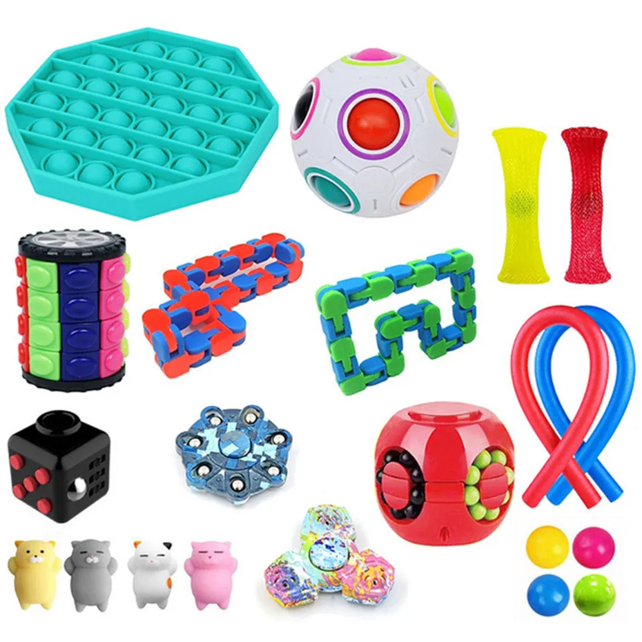 

Fidget Toys Popit Antistress Toys Push Bubble Fidget Sensory Toy Autism Special Needs Stress Reliever Toy Fidget Spinner Squishy