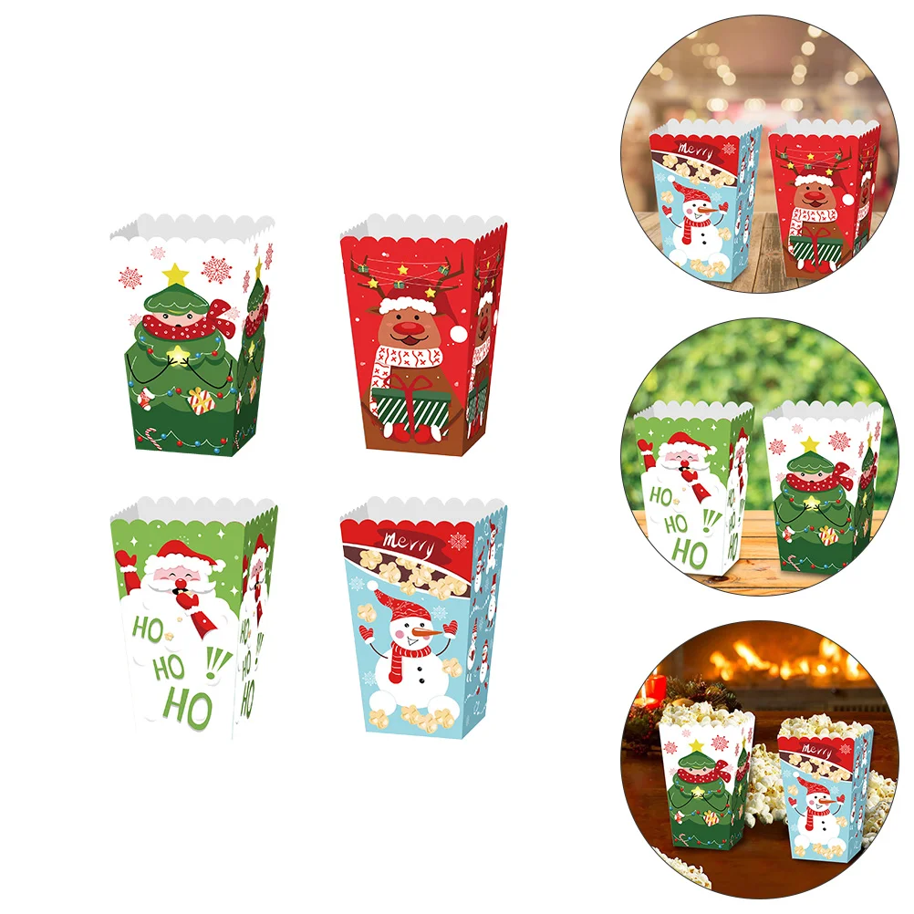 

12pcs Adorable Gift Cases Christmas Pattern Packing Boxes Practical Candy Cases