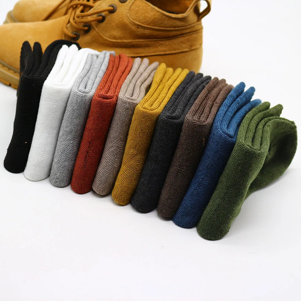 Winter New Women's Thick Warm Color Embroidery Bear Wool Fashion  Multicolor Harajuku Retro High Quality  Cotton Socks