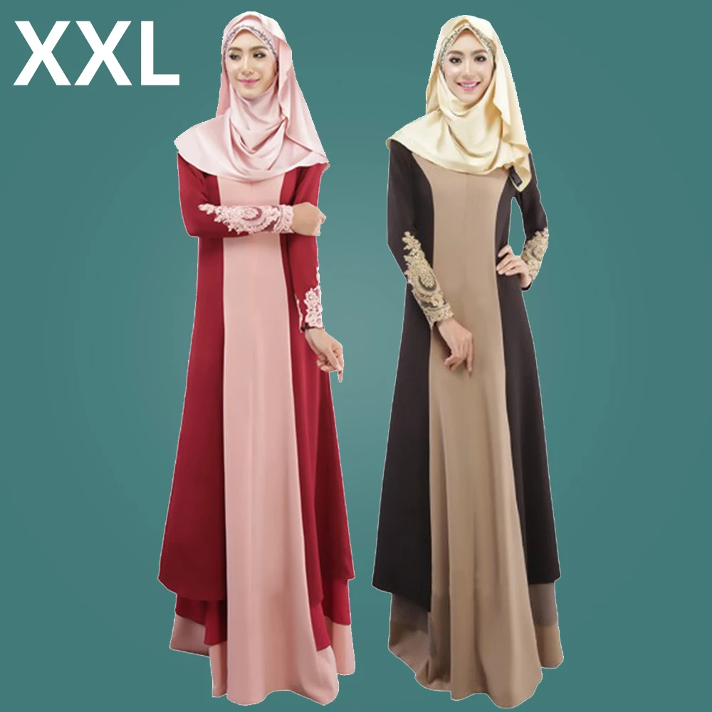 Женское платье с вышивкой, Красное длинное платье в мусульманском стиле