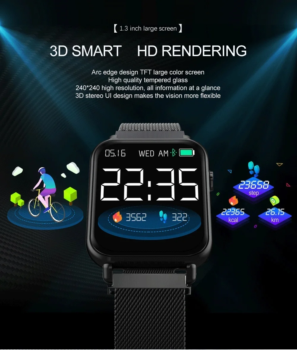 Y6 pro 3D UI Смарт-часы спортивные водонепроницаемые Смарт-часы пульсометр кровяное давление фитнес-трекер Браслет для Android IOS