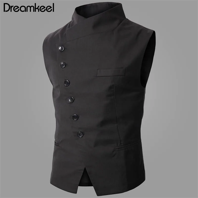 Мужской жилет модный бренд мужской высокое качество черный серый деловой костюм