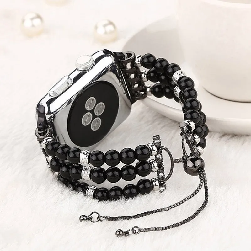 Модный браслет на запястье с жемчужиной ремешок для apple watch полосы 44 мм 42 iwatch серии 5 4 3 2 часы ручной работы браслет для девочек Замена 38 мм