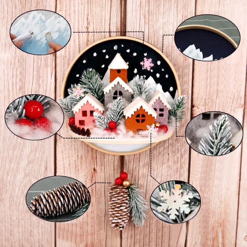 Рождественская тема войлочный Настенный декор ручная работа набор для валяния