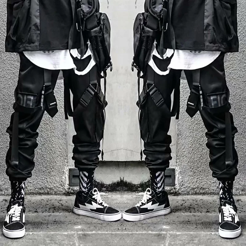 

Hip-Hoodie Techwear Streetwear Trendy Cargo Pants Men Joggers Harajuku Fashion Japanese Casual Hip Hop Black Sweatpants