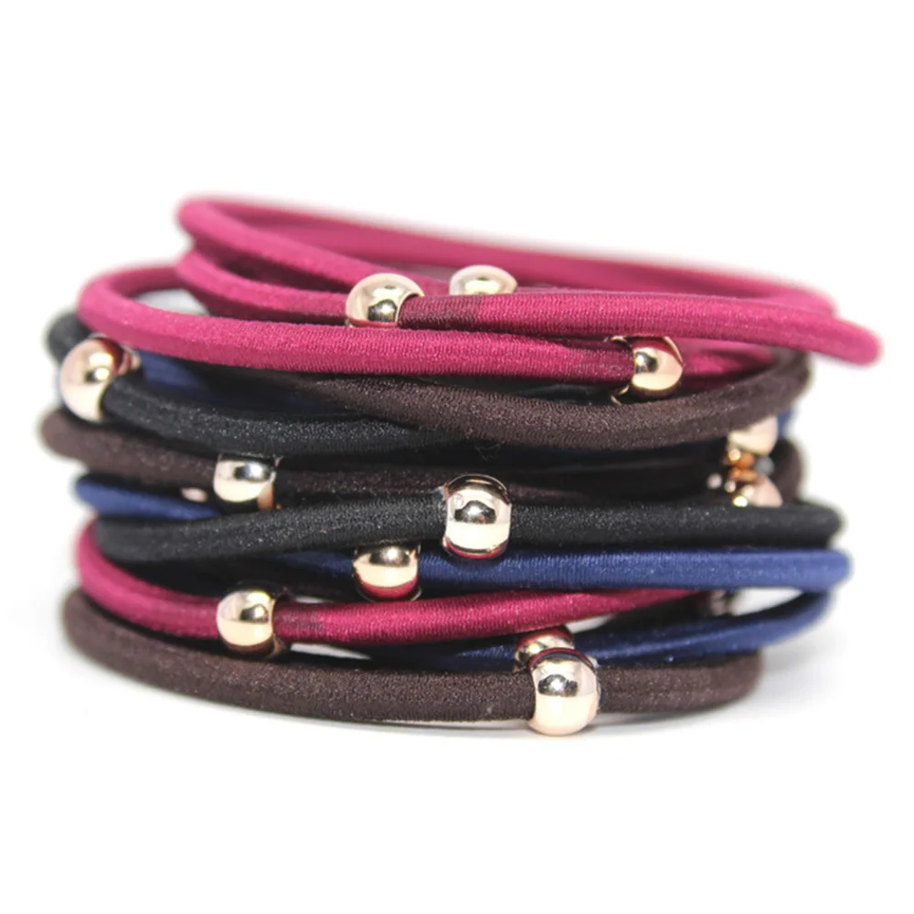 Резинки для волос женские тонкие с золотыми бусинами 5 см 1/10 шт. - купить по