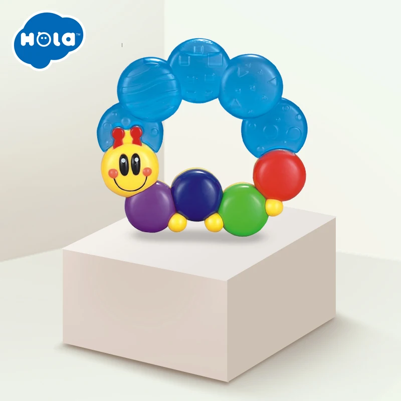 HUILE TOYS 306D первый успокаивающий Прорезыватель для зубов для малышей, кремниевые сглаживающие Прорезыватели для зубов, игрушки гусеница, наполненные водой, Мягкий прорезыватель для зубов