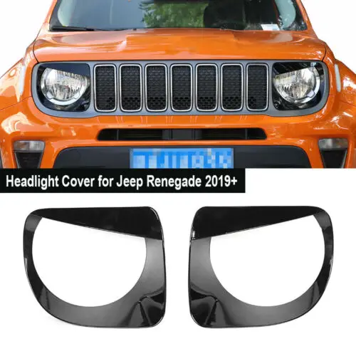 Черный Передний светильник, головной светильник, лампа Angry Eyes, Накладка для Jeep Renegade up - Название цвета: Черный