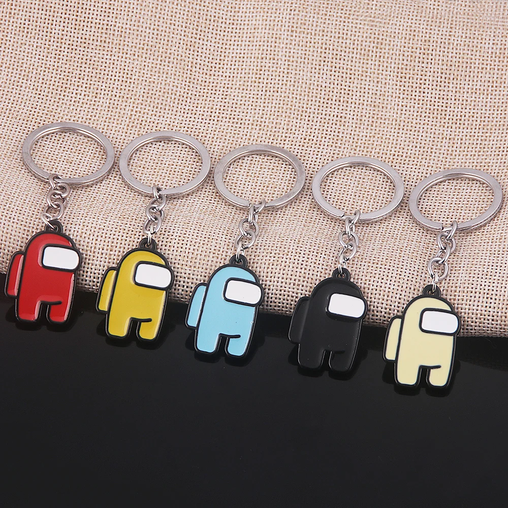 

RJ 20Pcs Game Among Us Keychain Woman Man New Cartoon Alloy Figure Pendant Keyring Cosplay Jewelry Accessories Christmas Gift