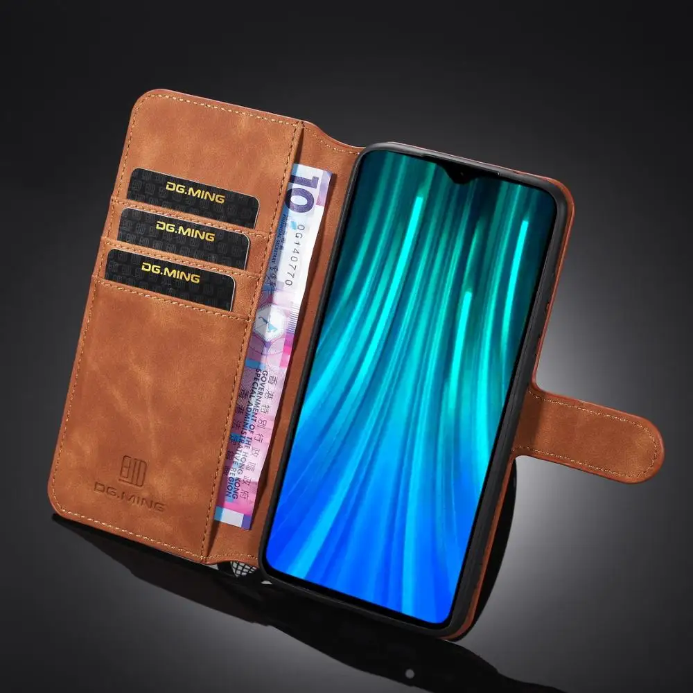DG. MING матовая кожаная ретро чехол для Xiaomi Redmi Note 8 7 Pro Магнитный Флип кошелек