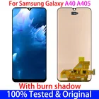 Оригинальный AMOLED дисплей burn shadow A405 для Samsung Galaxy A40 A405F ЖК-дисплей с сенсорным экраном дигитайзер в сборе сменная рамка