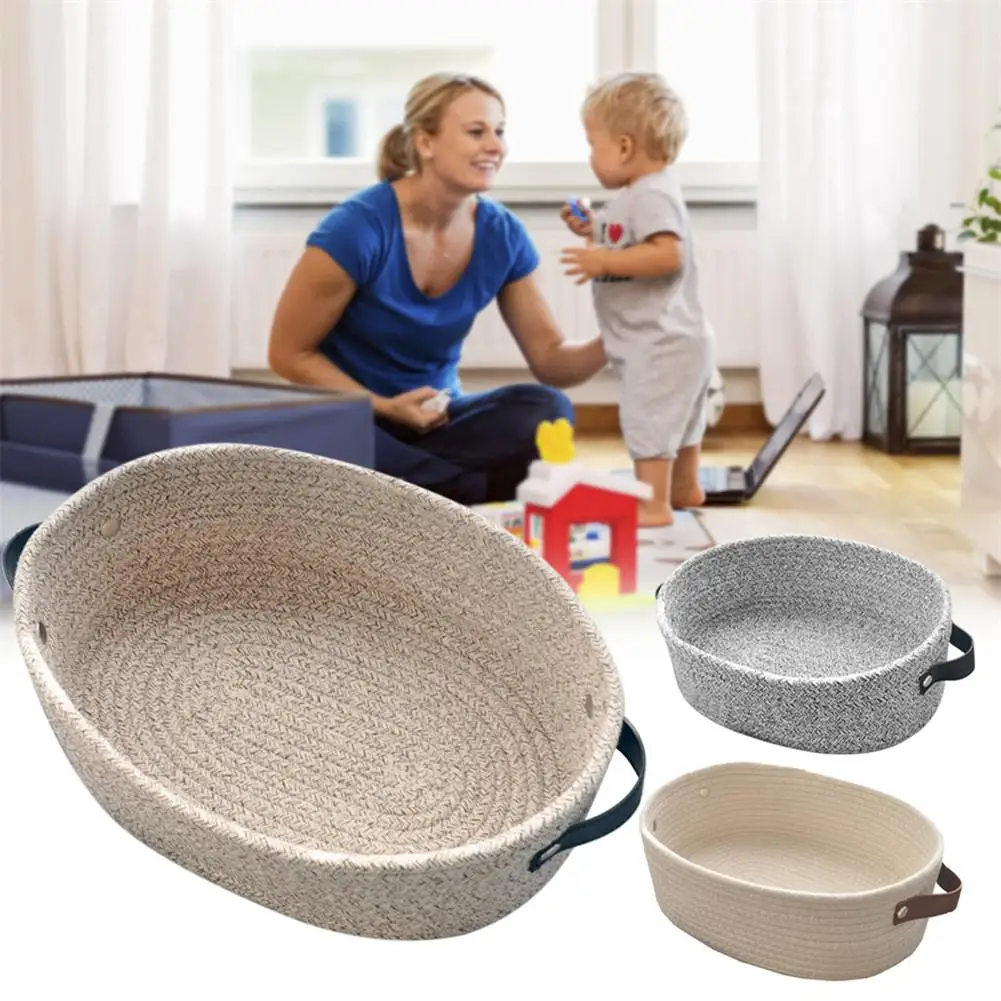 

Desktop Storage Basket Cotton Woven Toys Cosmetic Sundries Holder Organizer Box