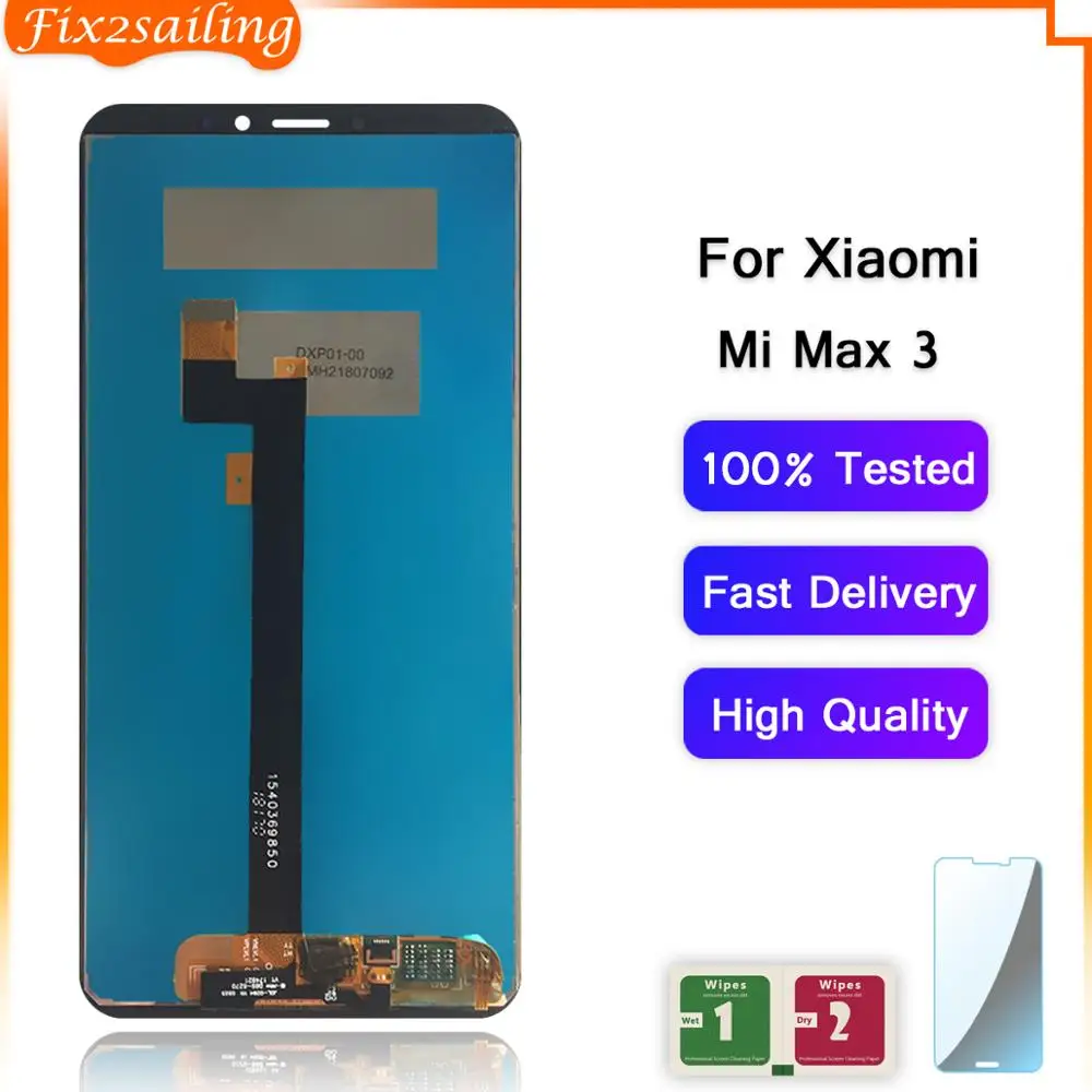 100% рабочий ЖК дисплей сенсорный экран дигитайзер в сборе для Xiaomi Mi Max 3 запасная