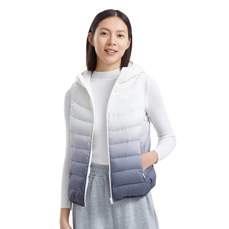 

[TANBOER-TB210000]sleeveless custom long winter down puffer vest for women with hood