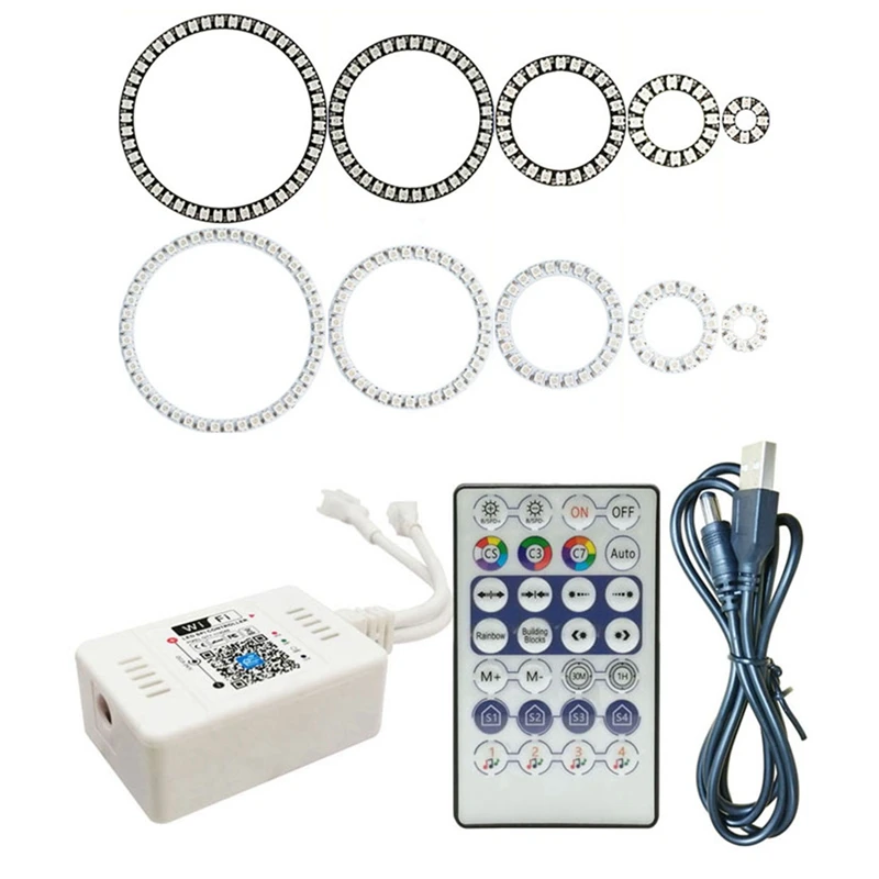 WS2812b 8/16/24/35/45 Led s Pixel кольцевые модули свет с индивидуальной адресацией 28-клавишный